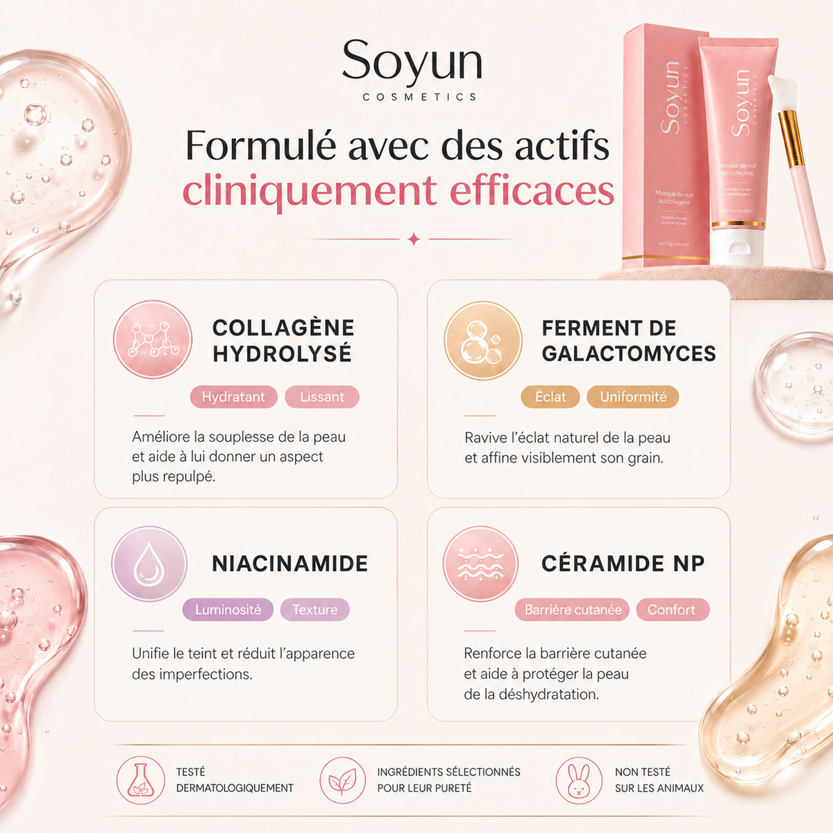 Masque de nuit au Collagène